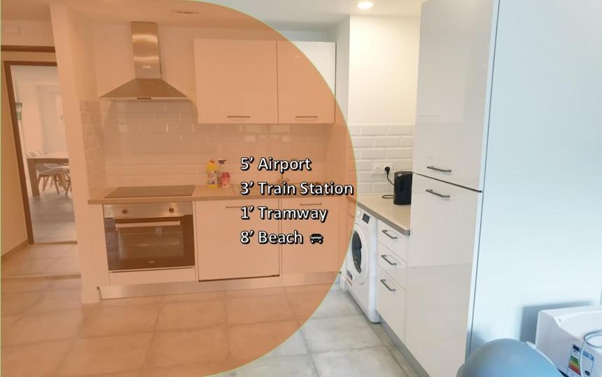 Big Flat Sea Vieuw 95 M2 5 Rooms Near Airport 5 Min Train 3 Min And Tram On Site, Beach 7 Min, 2 Showers And 2 Toilets , Neuf Grand Appartement 95 M2 5 Chambres Proche Aeroport 5 Min Train 3 Min Et Tramway Sur Place, Plage 7 Min 2 Douches Et 2 Wc Vue Ница Екстериор снимка
